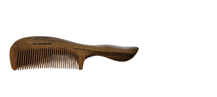 Yin Yangsheng Comb | Wide-Toothed Green Sandalwood Comb | For Thick Curly Hair | Detangling Comb