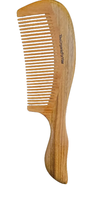 Yin Yangsheng Comb | Wide-Toothed Green Sandalwood Comb | For Thick Curly Hair | Detangling Comb