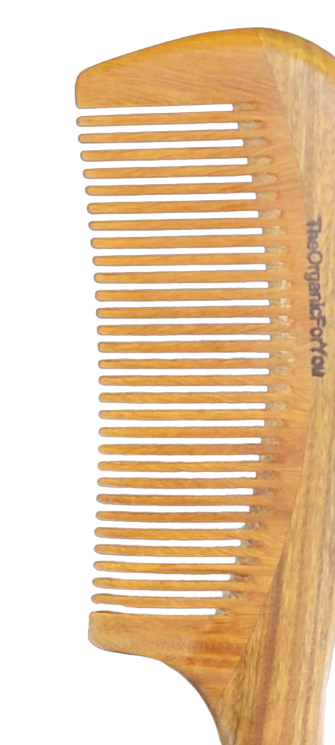 Yin Yangsheng Comb | Wide-Toothed Green Sandalwood Comb | For Thick Curly Hair | Detangling Comb