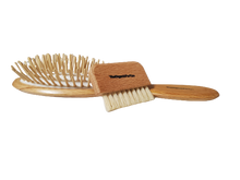 Load image into Gallery viewer, Pair it up with a cleaning brush, a must-have tool for maintaining the hygiene and longevity of your favorite hair combs. This sleek and practical brush is designed to effortlessly remove trapped hair, debris, and product buildup from the teeth of your comb, ensuring that your styling tools remain clean and effective.
