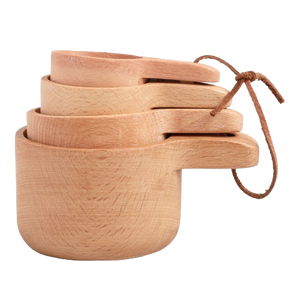 Natural Wood Nesting Measuring Cup | Spoon Set