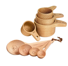 Load image into Gallery viewer, Natural Wood Nesting Measuring Cup | Spoon Set
