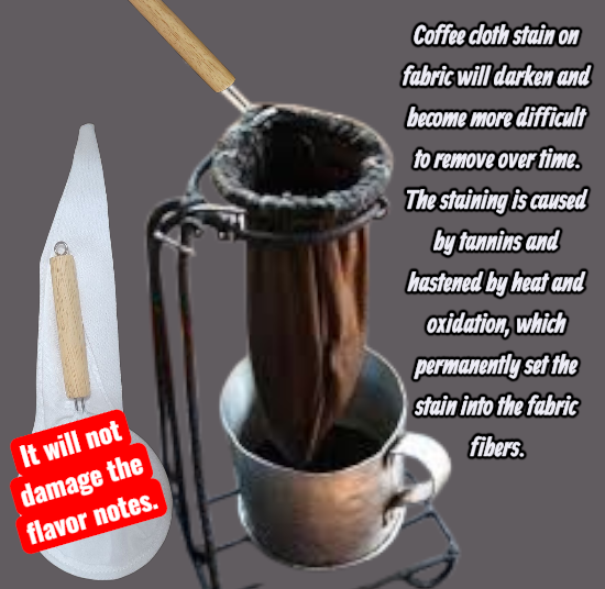 Natural Patina: Over time, the cotton filter will naturally darken from coffee oils. This is normal and does not affect flavor or performance.