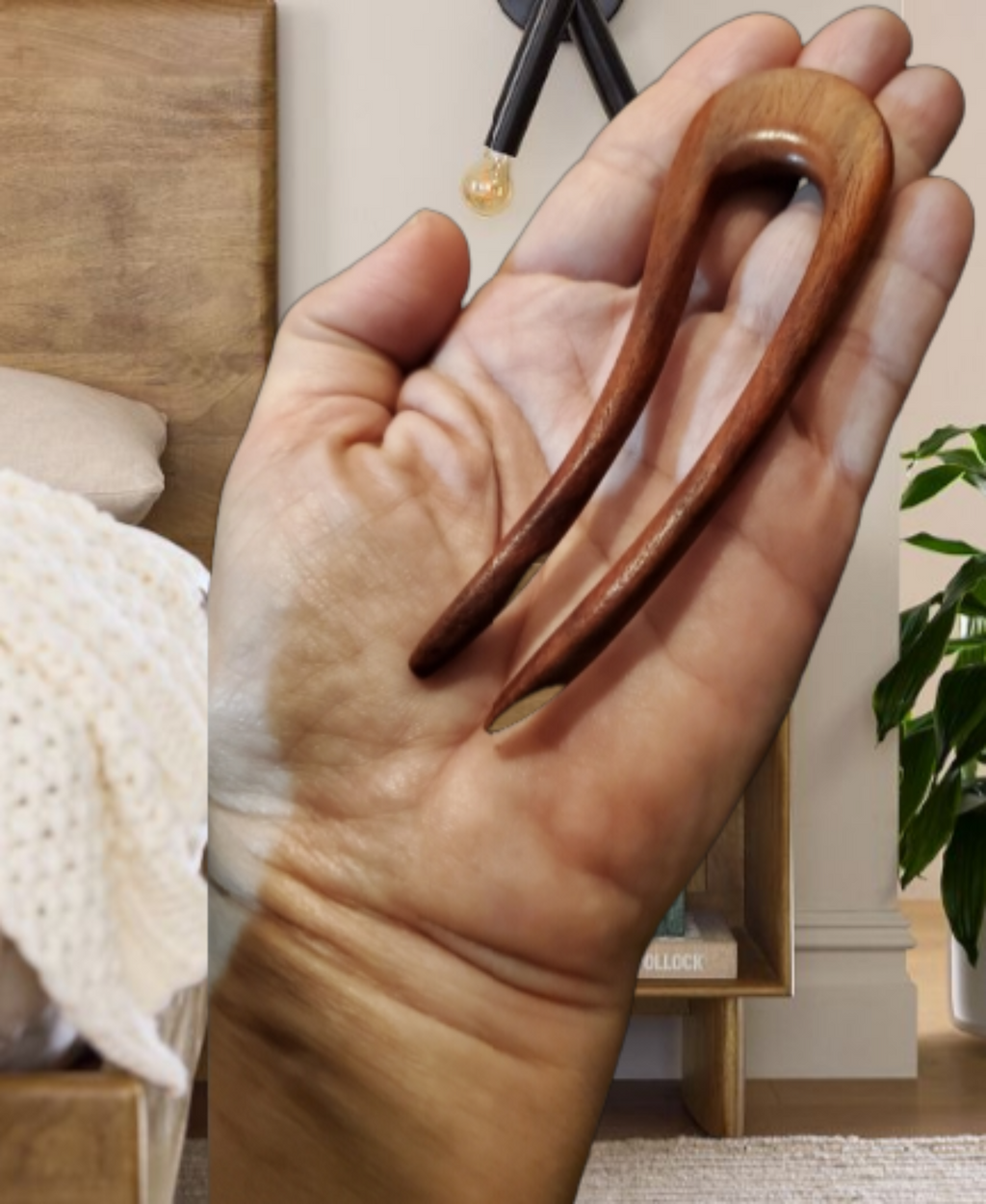 Unlike hair ties or metal clips, wooden hair pins will not damage your hair. 