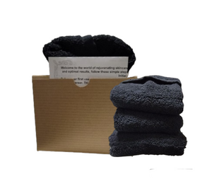 Hawmam Cotton Face Washcloth | Set of 3 | Black