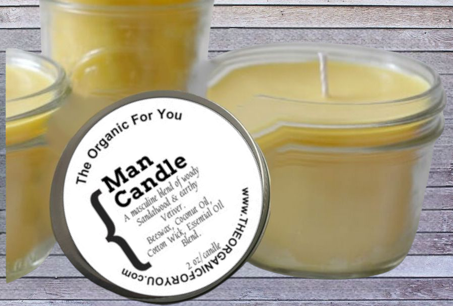 Man Candle | 1 wick 3 oz Mason Jar