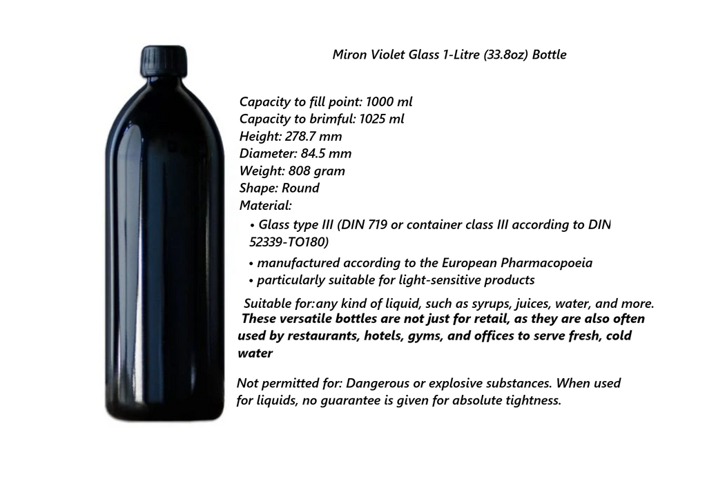 Pre-Order | Pack of 12 | Miron Violet Glass Bottles & Jars