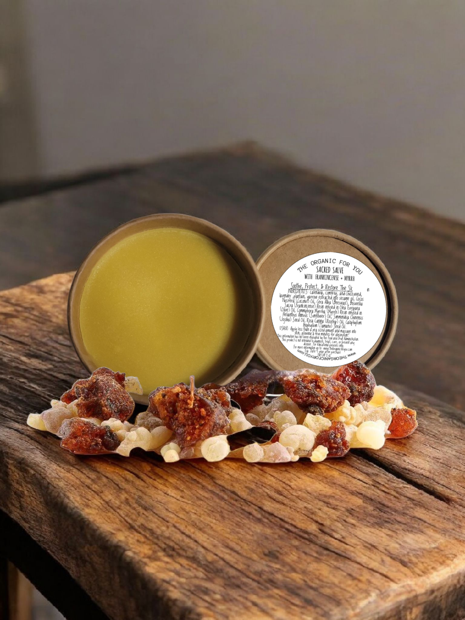SACRED SALVE with FRANKINCENSE + MYRRH  | 5 OZ KRAFT JAR