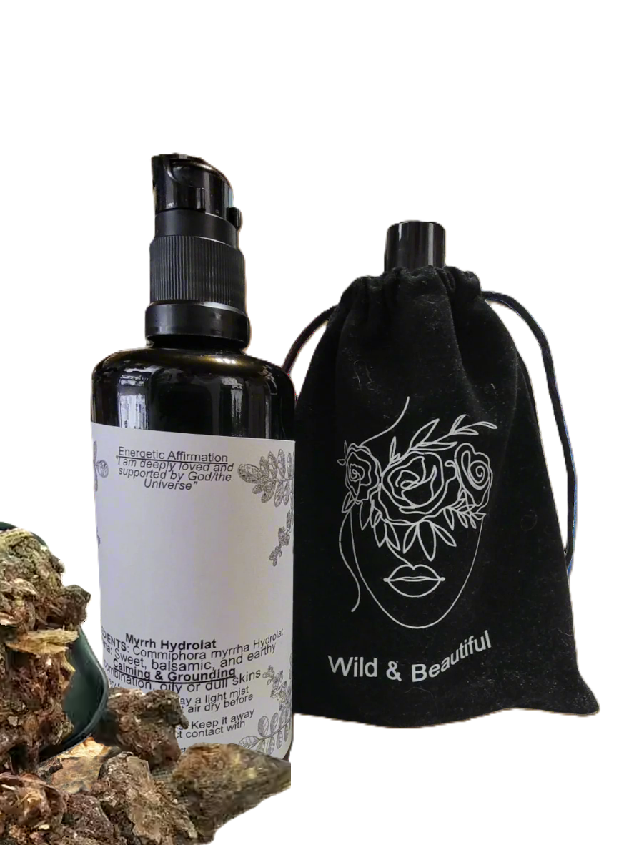 Myrrh Hydrolat comes from the steam distillation process. Myrrh has a warm and woody aroma that is delightful for calming and uplifting the mind.