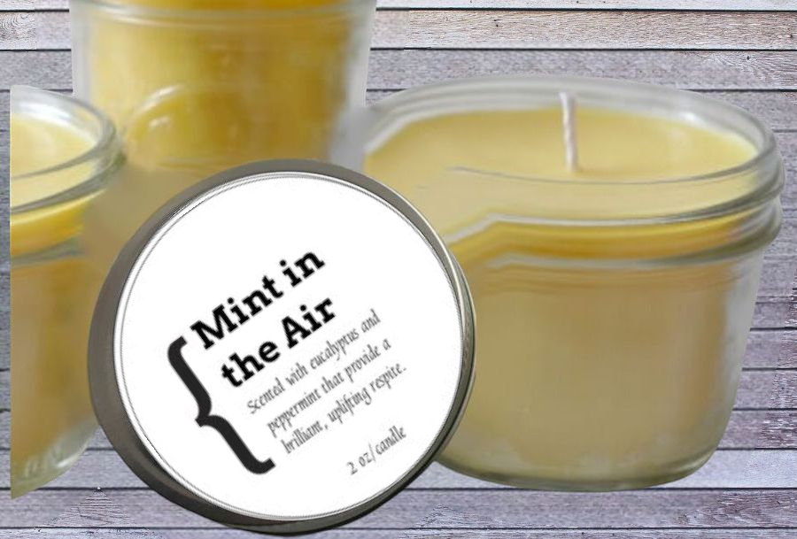 Mint In The Air Beeswax Candle | 1 wick | 3 oz glass jar