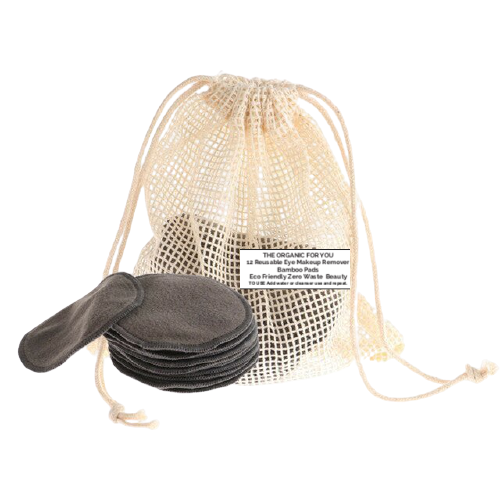 Reusable Bamboo Makeup Rounds | 12x Pads | 1x Mini Laundry Cotton Bag