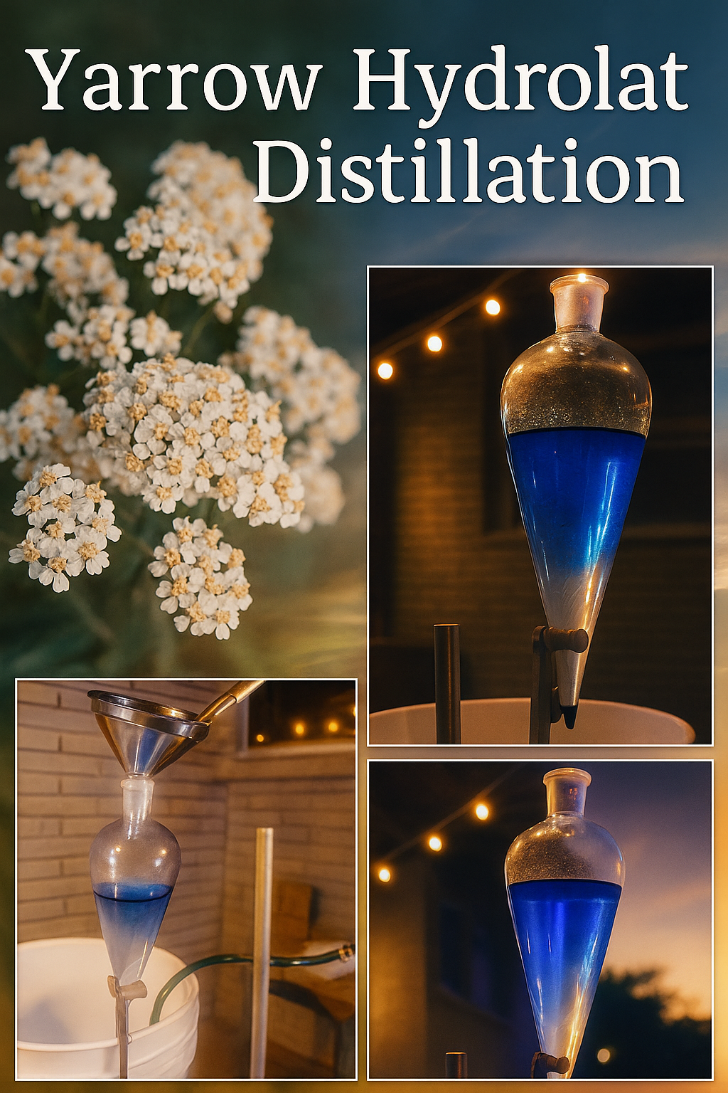 Yarrow Hydrolat Distillation process in july 2025