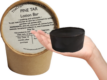 Load image into Gallery viewer, Pine Tar Lotion Bar | Salve | 6 oz | Skin Ointment | Eco Friendly Kraft Tub | Plastic Free
