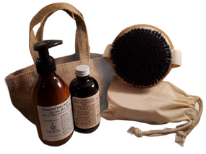 Ayurveda Dry Skin Brush | Limited Edition Soft Boar Bristles | Gift Spa Bundle