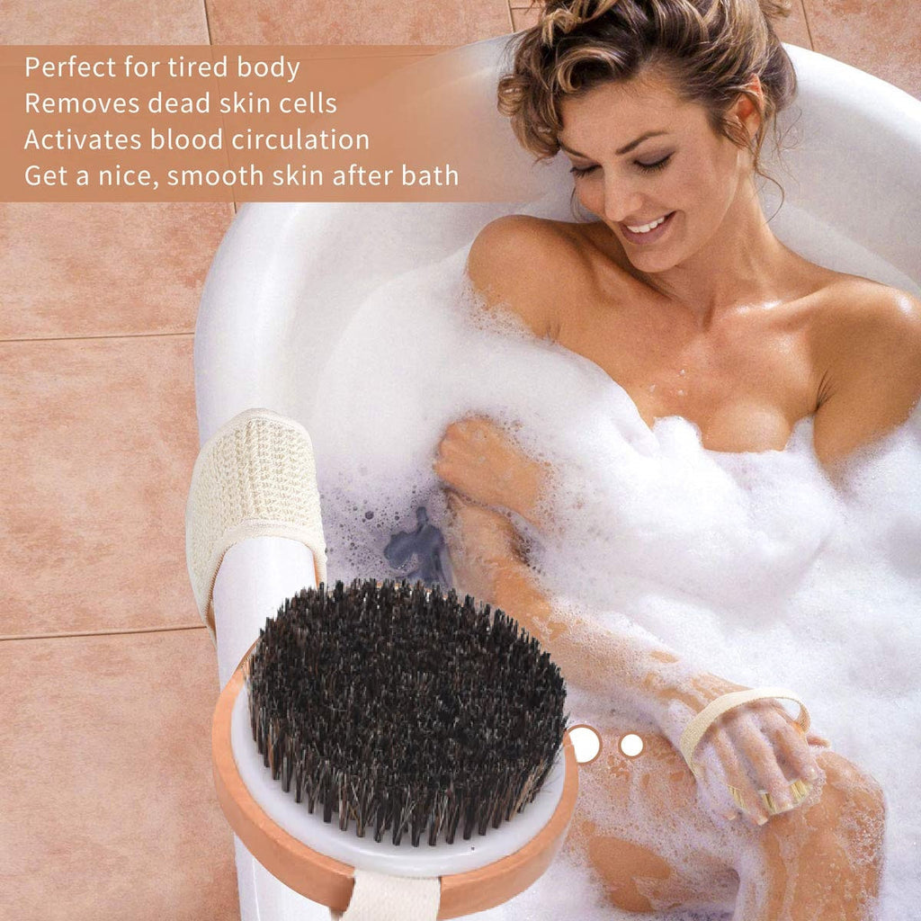 Ayurveda Dry Skin Brush | Limited Edition Soft Boar Bristles | Gift Spa Bundle