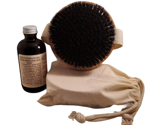 Ayurveda Dry Skin Brush | Limited Edition Soft Boar Bristles | Gift Spa Bundle