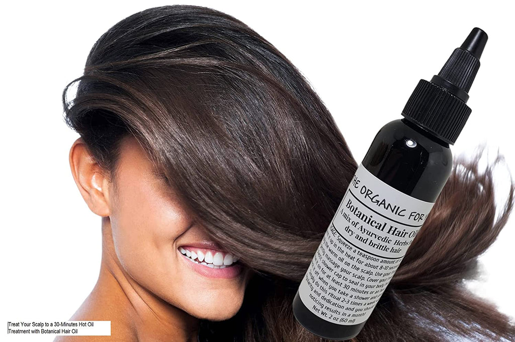 Botanical Hair Oil | Herbal Hot Oil | Scalp Treatment | for Dry and Brittle Hair | 2 oz | Squeeze Bottle