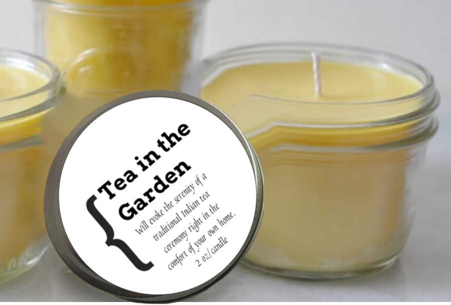 Tea In the Garden Beeswax Candle | Fresh Herb-Inspired |  3 oz Mason Jar